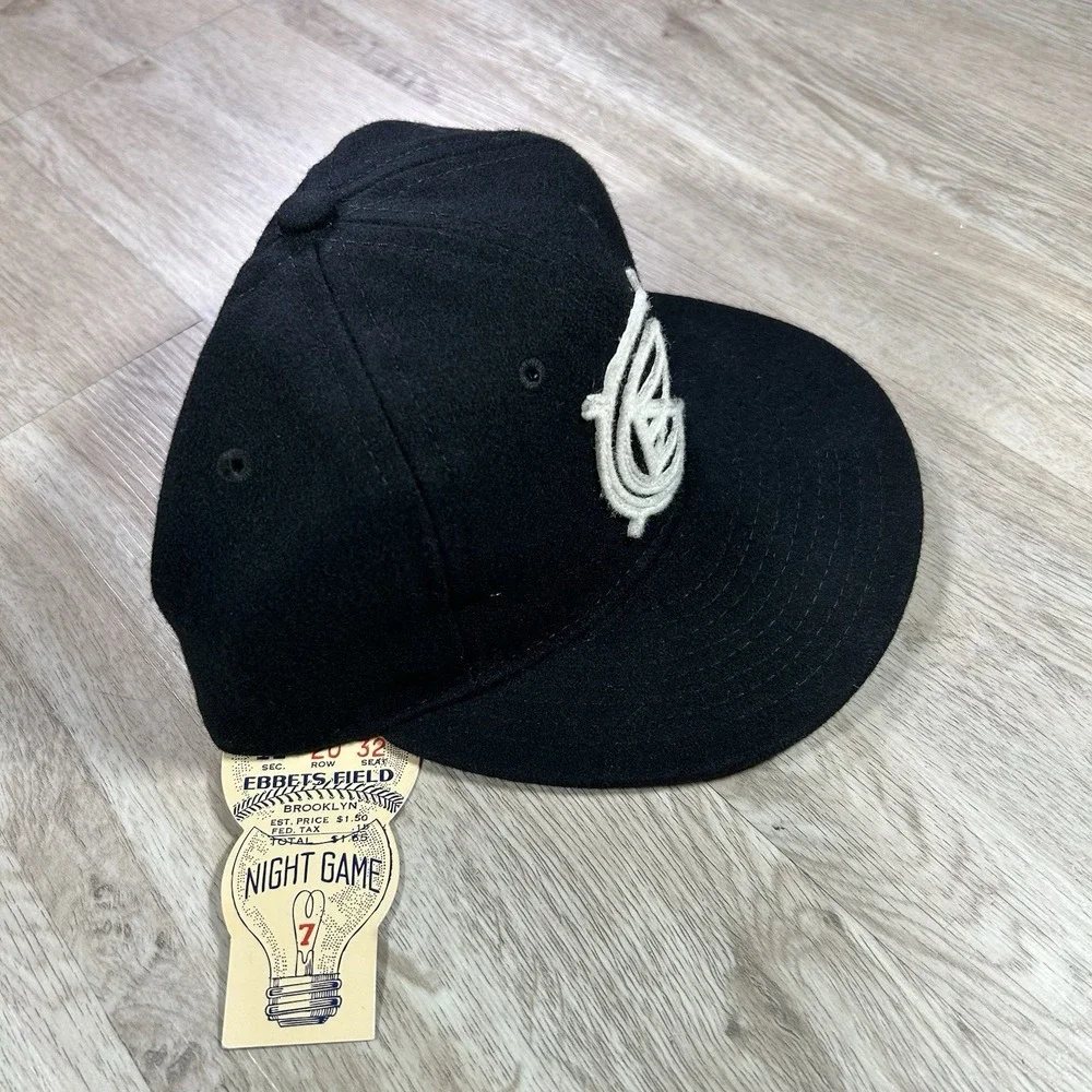 VTG Chicago American Giants Strapback Hat NWT Ebbetts Field Wool Cap Black USA